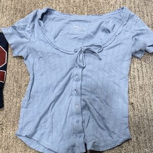 Aerie Sky Blue Button-Down Shirt